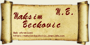 Maksim Bećković vizit kartica